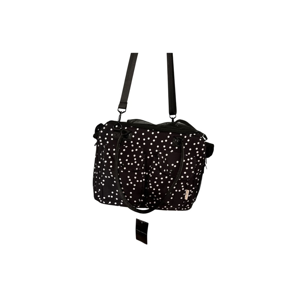 Bang Carsen Fashion Pet Carrier Bag Black White Polka Dot Travel Tote NWT